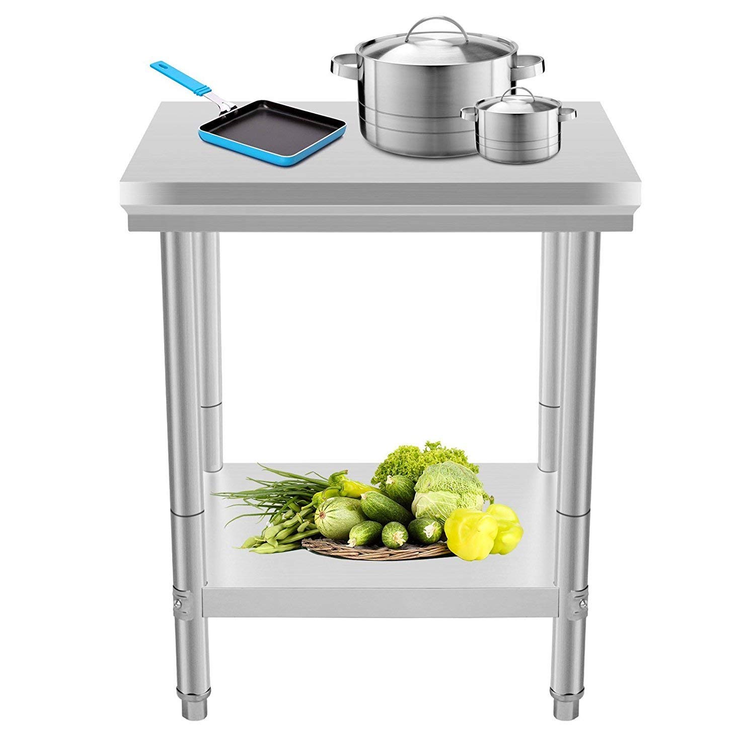 Mophorn Stainless Steel Work Table 24x30 Inch Commercial Food Prep Worktable