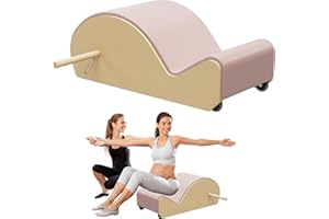GDMSTIH Wooden Pink Pilates Arc with Spine Corrector for Core Strengthening Back Pain Relief, Pilates Spinal Corrector Arch Barrel for Back Flexibility，at Home Reformer Pilates Posture