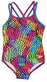 Speedo Girls Youth Solid Splice Cross-Back One-Piece Swimsuit (8, Neon Current)