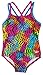 Speedo Girls Youth Solid Splice Cross-Back One-Piece Swimsuit (8, Neon Current)