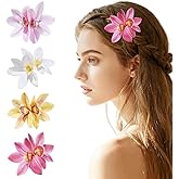 4pcs Hawaiian Flower Hair Clips For Women Orchid Hairpins Bohemian Flower Hair Barrettes For Wedding Bridal Beach