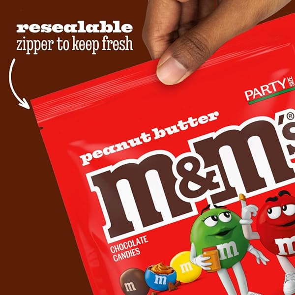 M&M’S PEANUT BUTTER CHOCOLATE CANDY, FOOTBALL PARTY CANDY SUPPLIES, PARTY SIZE, 34 OZ BAG