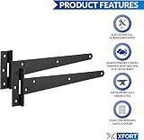 XFORT 2 Pack 150 mm T-Hinges Black Japanned for External Doors view 3