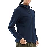 fit space Women's Tailored Relaxed Fit Sweatershirts Full Zip Up Hoodies And Turtleneck Pullover With Zipper Pocket