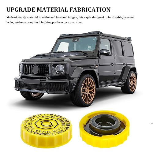 X AUTOHAUX Bouchon Capuchon Maître-Cylindre Frein 4683656AB 5014518AA - Jaune Pour Dodge Jeep