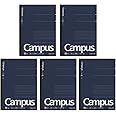 KOKUYO Campus Pre-Dotted Notebook, A5-dotted 6 mm Rule - 30 Lines X 50 Sheets - 100 Pages, Pack of 5 Dark Blue
