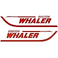 Imagnt Studio Set of 2 Boston Whaler Decals for Boat Hull, Marine Grade Restoration Sticker kit (Red, 12 inches)
