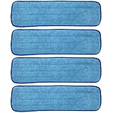 Xanitize 18 inch Microfiber Replacement Mop Pad, Wet &amp; Dry Home &amp; Commercial Cleaning Refills by (4-pack)