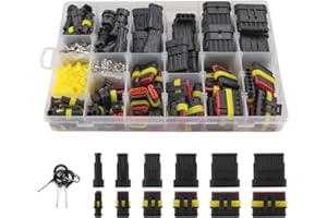 YMYP 711Pcs 43 Sets Waterproof Automotive Wire Connectors - 1/2/3/4/5/6 Pin Connectors Male and Female for Cars Motorcycles & Boats - 22-16 AWG