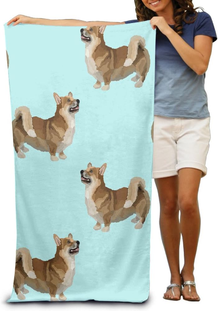 Cute Corgi Print Adults Cotton Beach Towel 31 X 51-Inch