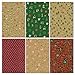 Golden Gift Wrapping Paper Set – 6 Rolls Bundle of Wrap Paper Size 30” x 120” per Roll – Gift Joy Theme with 6 Special Designs