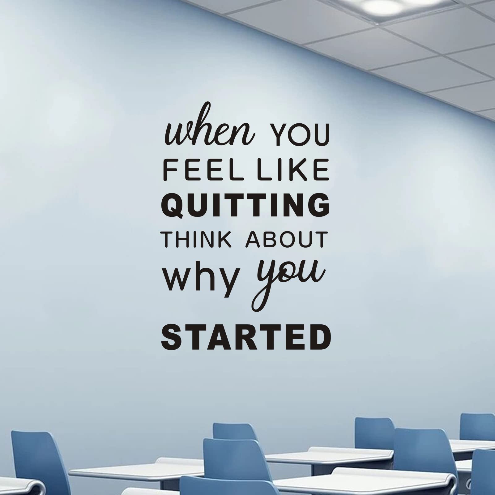 AnFigure Gym Quotes Wall Decals: Inspirational Office Vinyl Art Wall Stickers for Garage Classroom School Workspaces - When You Feel Like Quitting 18"X26.2"