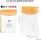 Thboxes A4 Plastic Punched Pockets 14 Pack Expandable Folders 7 Colors view 2