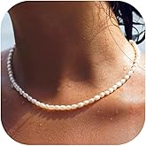 Pearl Layered Necklaces for Women Gold Plated Dainty Choker Necklace Jewelry Gifts