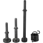 Smoothing Air Hammer Tool Kit Pneumatic Chisel Bits Accessories Including 3pcs 0.401'' (10mm) Shank Air Hammer and 1pc Spring