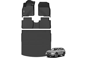Binmotor-Floor Mats & Upper Cargo Liner Set for Honda CRV 2017-2022, All Weather Car Mats for Honda CR-V, Custom Fit for CR-V Floor Liners CRV Accessories Trunk Mat Cargo Mat