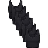 6 Pieces Women Basic Crop Tank Tops Sleeveless Sports Crop Top