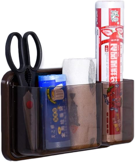 Amazon 収納ケース マグネット 収納ボックス 壁掛け 小物収納 透明 冷蔵庫 電子レンジ キッチン トイレ ホワイトボード 取り外し便利 ねじ不要 コーヒー色 収納ケース ボックス オンライン通販