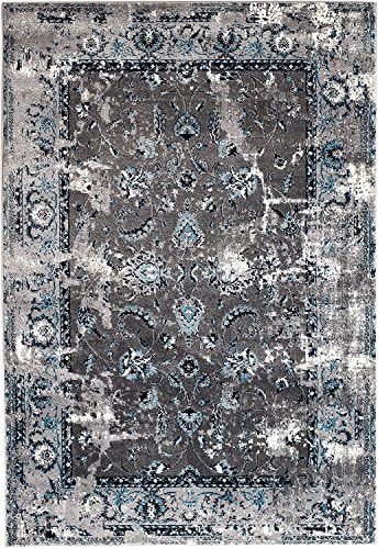 NEW Venice Grey Washed Out Distressed Vintage Retro style Area Rug carpet 5'x7' Area Rug (actual size is 4'10"x7'2")