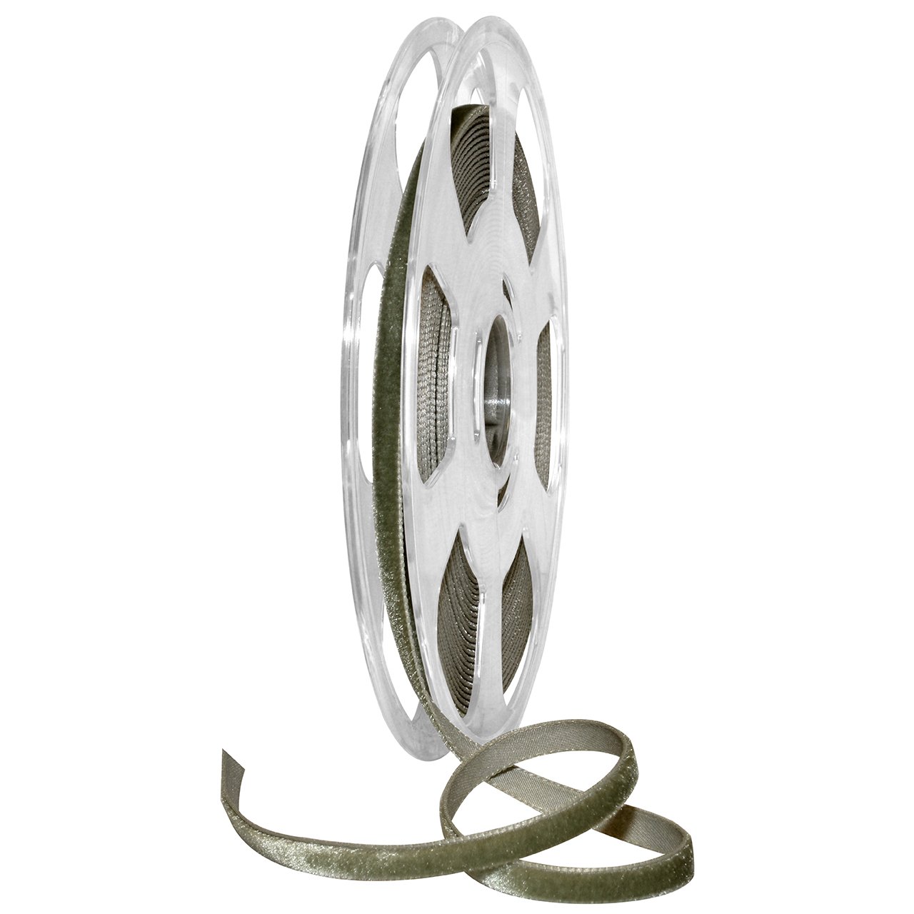 Morex Ribbon, Nylon, 5/16 inch by 11 Yards, Khaki, Item 01207/10-687 Nylvalour Velvet Ribbon, 5/16" x 11 Yd