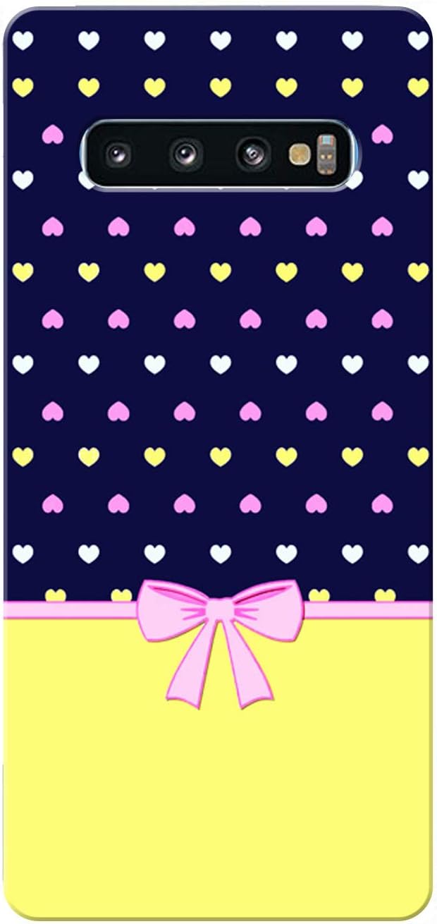 Humor Gang Cute Multi Color Heart Line Printed Design TPU Slim Soft Transparent Clear Flexible Silicon Mobile Back Cover for Samsung Galaxy S10 Plus