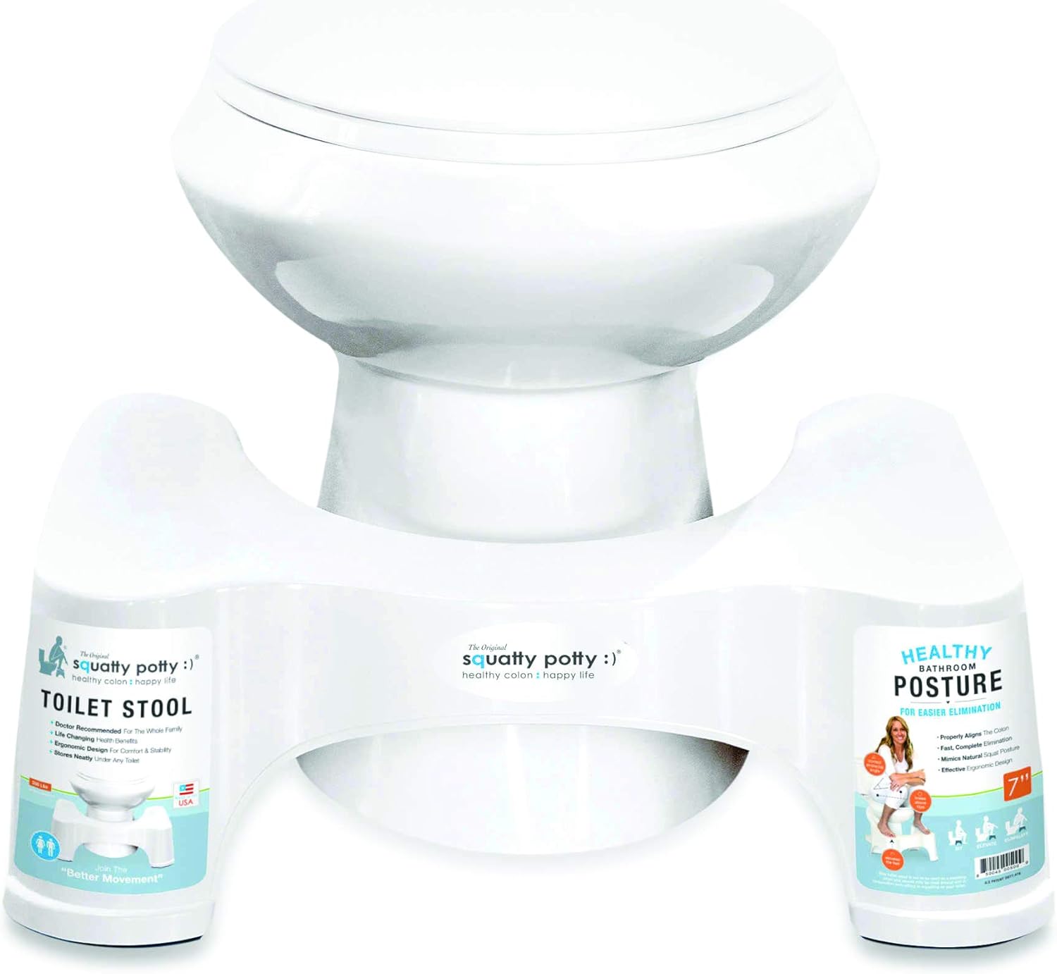 Squatty Potty The Original Bathroom Toilet Stool, 9 inch Height, White: Health & Personal Care