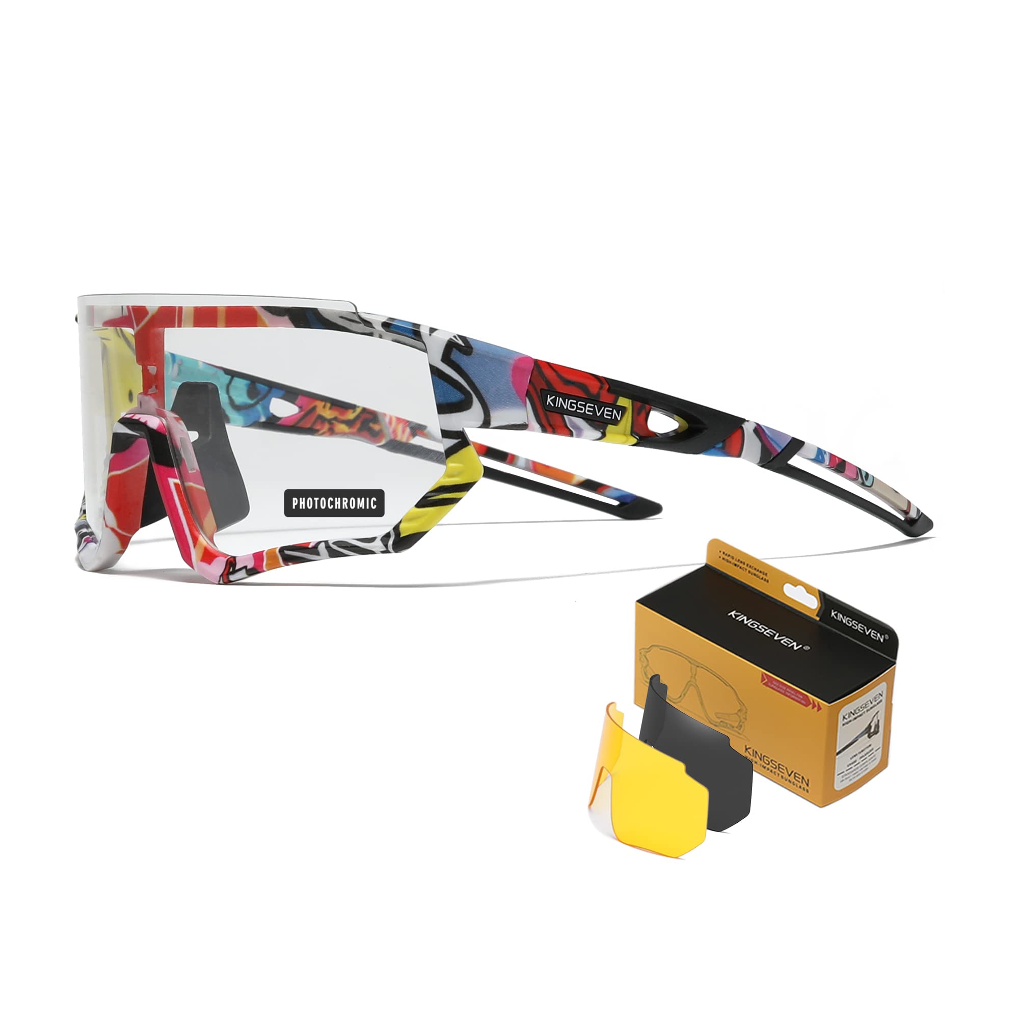 KINGSEVEN Polarized Cycling Sunglasses Men Sports Sunglasses Mtb Bicycle Glasses UV400 Protection LS910-P (LS910-C02)