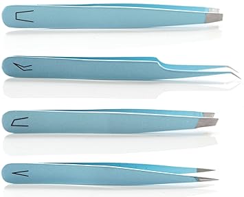 Buy Sky Blue Tweezers Professional Tweezer Set 4 Tweezers