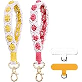 CHIWUTECH Boho Macrame Phone Wrist Strap, Cell Phone Lanyard with Tether Tab, Keychain Wristlet Charm, Anti-Loss Phone Chain