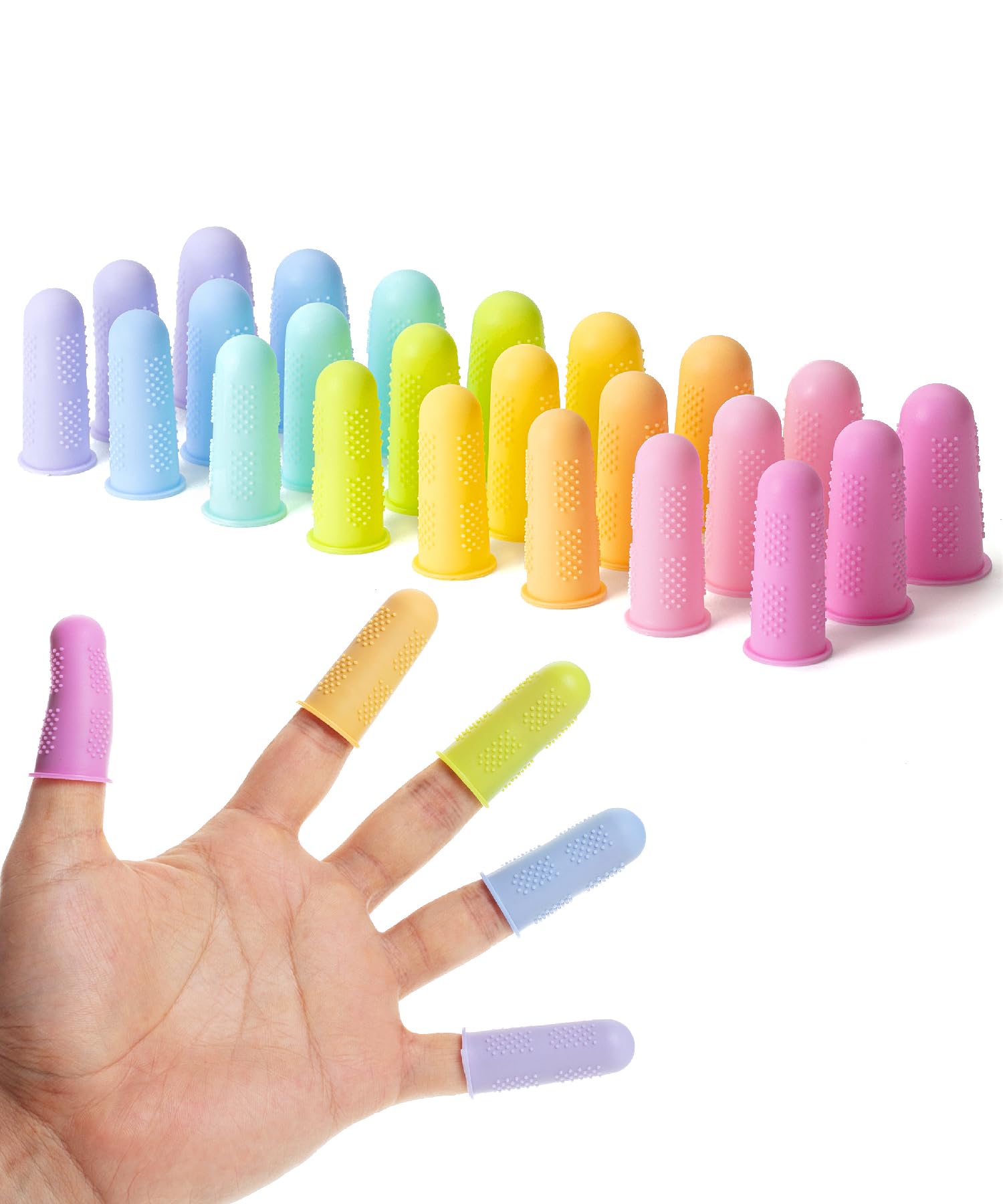 View 1 of (SEE NOTES) Mr. Pen Hot Glue Gun Silicone Finger Protectors, 24 pcs, Pastel Colors Finger Tips and Grip