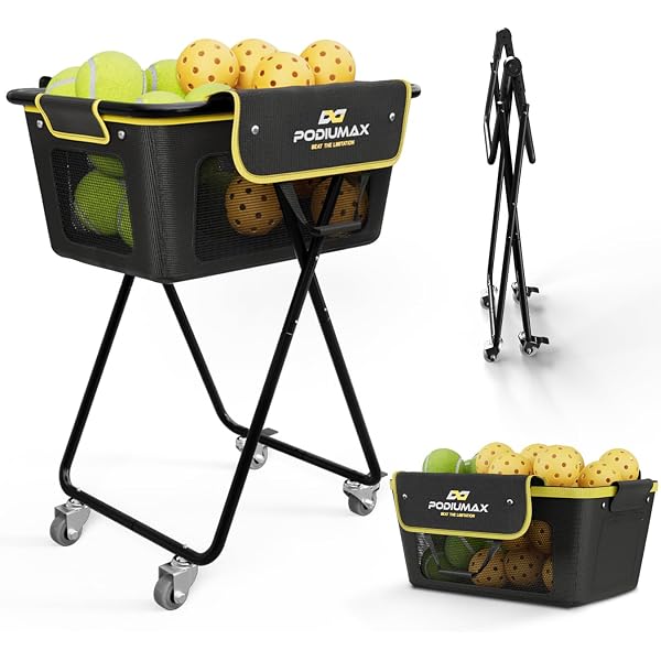 Rolling Ball Cart Hopper EVER ADVANCED 150-Ball Capacity Rolling Sports ...