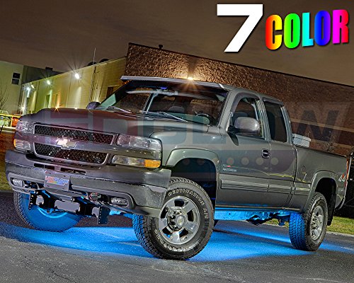 LEDGlow 6pc Multi-Color Slimline LED Truck Underbody Underglow Light Kit - Durable Waterproof Light Tubes - Includes Wireless Remote