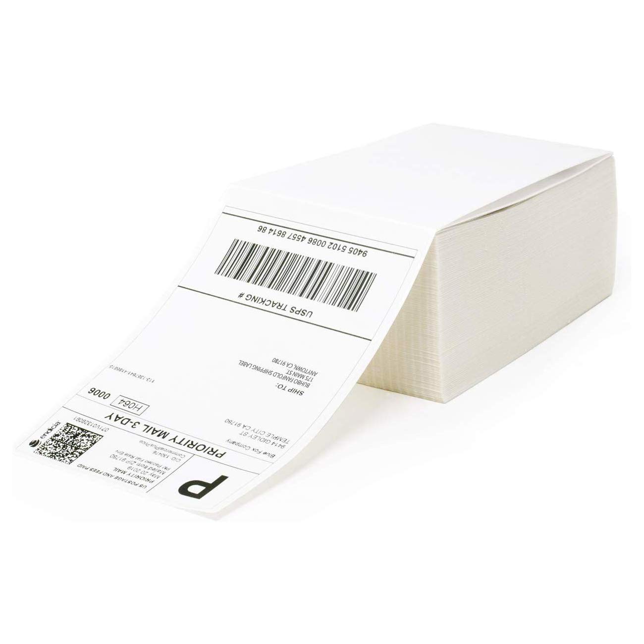 NETUM 4" x 6" Fanfold Direct Thermal Labels - White Shipping Mailing Postage Labels, Perforated, Permanent Adhesive(1 Stacks - 500 Labels)