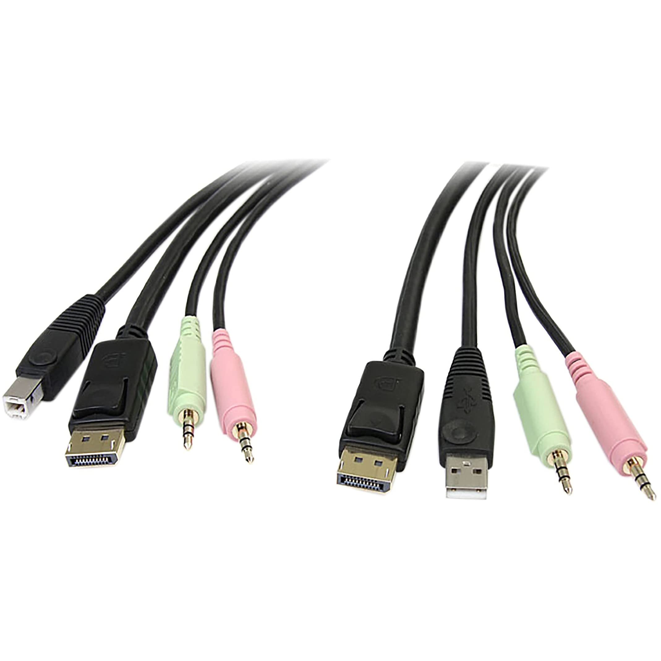 StarTech.com 6ft 4-in-1 USB DisplayPort KVM Switch Cable w/Audio & Microphone (DP4N1USB6)