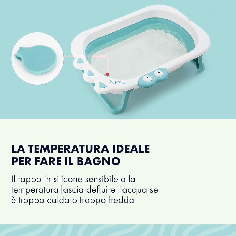 Babify Shower - Vasca da bagno pieghevole senza cuscino da bagno, pieghevole, ultra compatto, antiscivolo, colore: menta