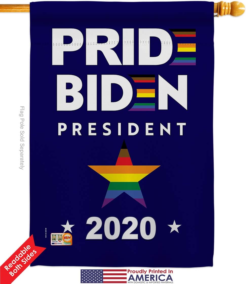 Amazon Com Joe Biden Flag 2020 Pride President House Patriotic Vote Election United State American Decoration Banner Small Garden Yard Gift Double Sided Thick Fabric Large Flag Only Garden Outdoor
