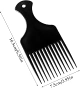 Sularpek 2 Pcs Afro Hair Comb Wide Tooth Carbon Fiber Detangler Plastic Black view 2