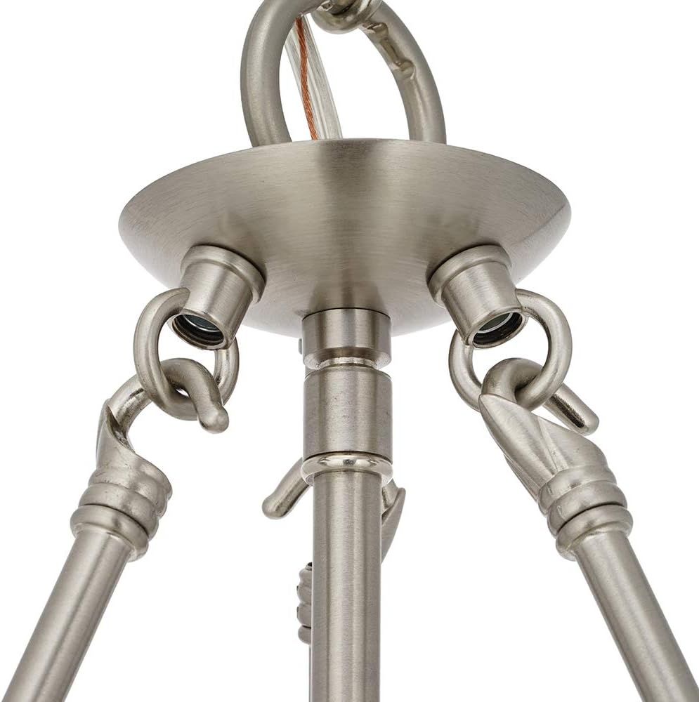  Brand – Ravenna Home Classic Integrated LED Pendant Light, Bulbs Included, Adjustable 18-72"H, Brushed Nickel - - 