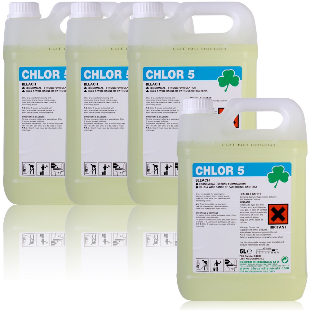 Chlor 5 Chlorine Based Bleach Solution (20L) Comes With TCH Anti