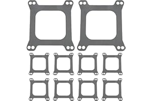 EATAKWARD 10Pcs 1/16" Thick Carburetor Base Mounting Gasket Set, 4 BBL Carb Base Gaskets Fit Most SBC BBC 265 283 305 307 327