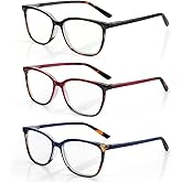 BLUEMOKY Blue Light Reading Glasses for Women 3 Pack Fashion Cat Eye Computer Glasses Bluelight Blocking Reader