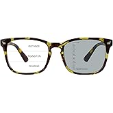 LAMBBAA Vintage Square Progressive Multifocal Presbyopic Glasses, Photochromic Gray Sunglasses for Men Women Readers (+0.00/+1.00 Magnification)