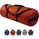 Diamond Ripstop Big XL Duffle Bags, Ultra Tough & Tear Resistant, Reinforced Stitching, Weatherproof, Packable Foldable Duffle Bag for Traveling (18" x 42" 175L, Orange)