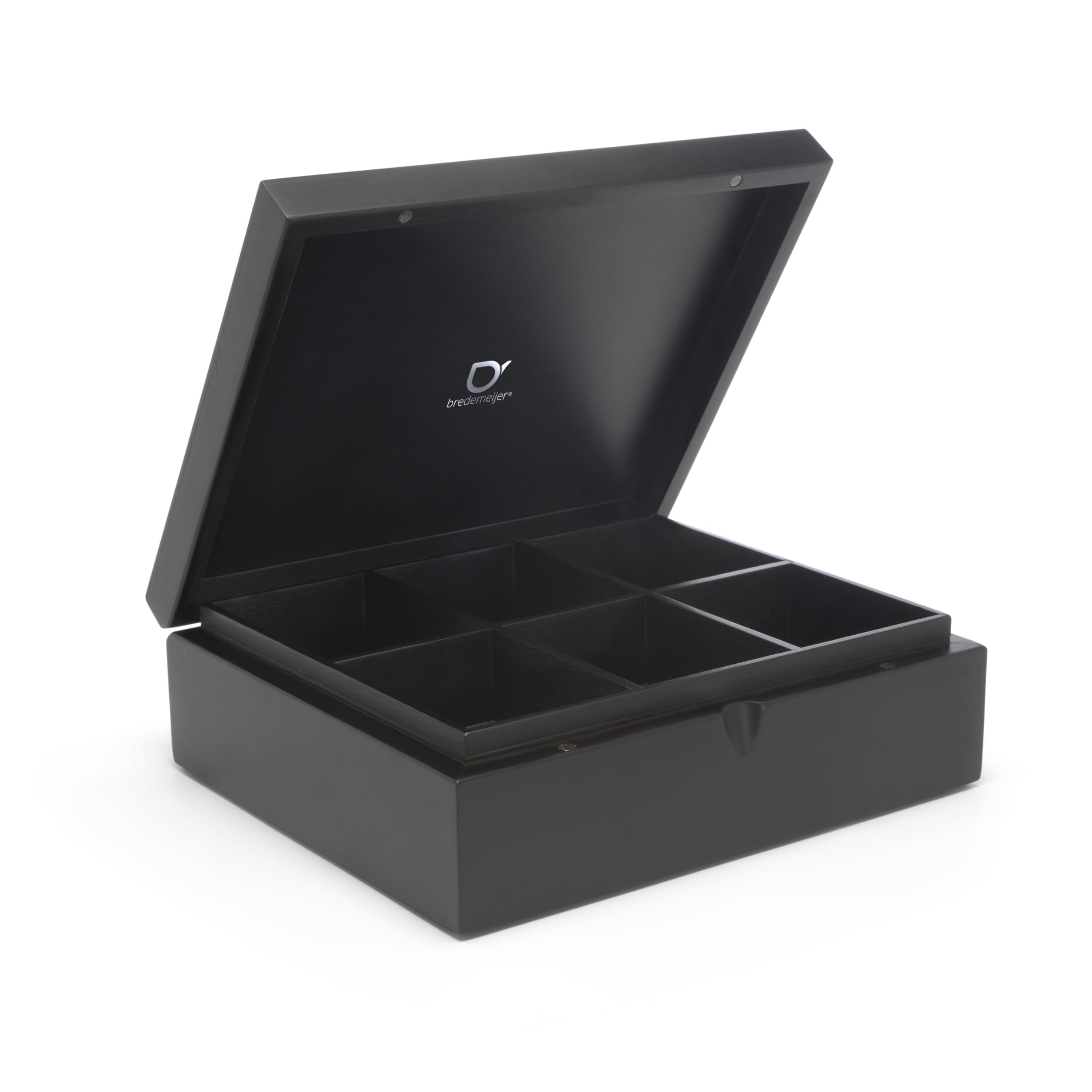 Bredemeijer Tea Box 6-Compartments, Black, 179x218x75mm