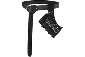 Haakong Medieval Belt with Sword Frog Holster Adjustable Renaissance Costume Accessories for Halloween (Black, One size)