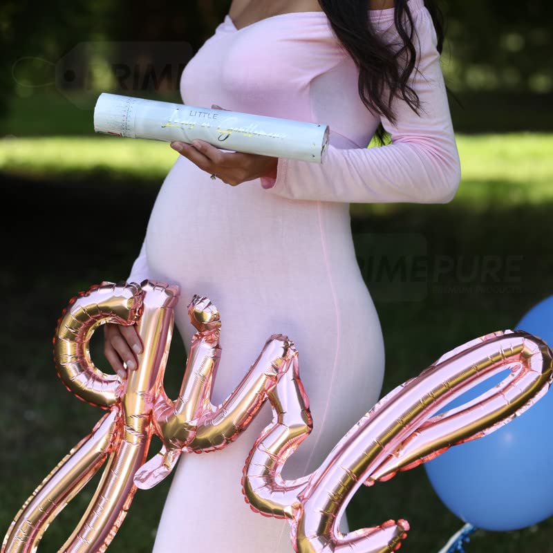 Gender Reveal Confetti Cannon Bulk Set of 2 Heart Shaped Pink