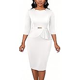 Business Casual Dress for Women Elegance Church Dresses Midi Bodycon Pencil Dress Office Modest Work Suiting Outfits