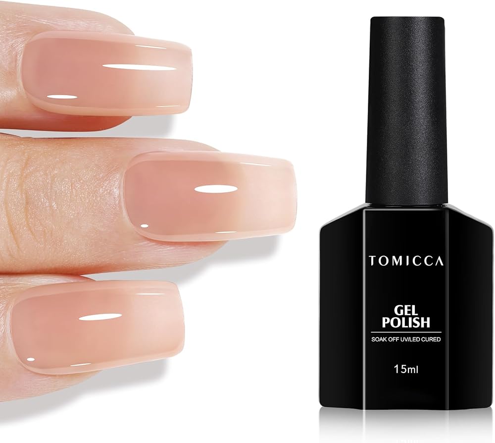 TOMICCA Sheer Nude Gel Polish 15ml Jelly Natural Tone Translucent UV LED