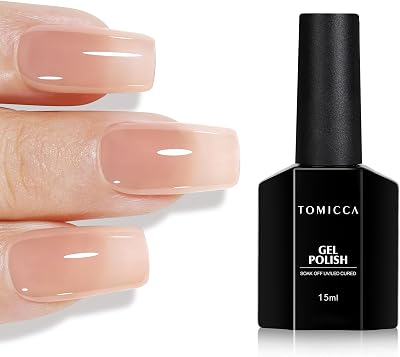TOMICCA Sheer Nude Gel Polish 15ml Jelly Natural Tone Translucent UV LED