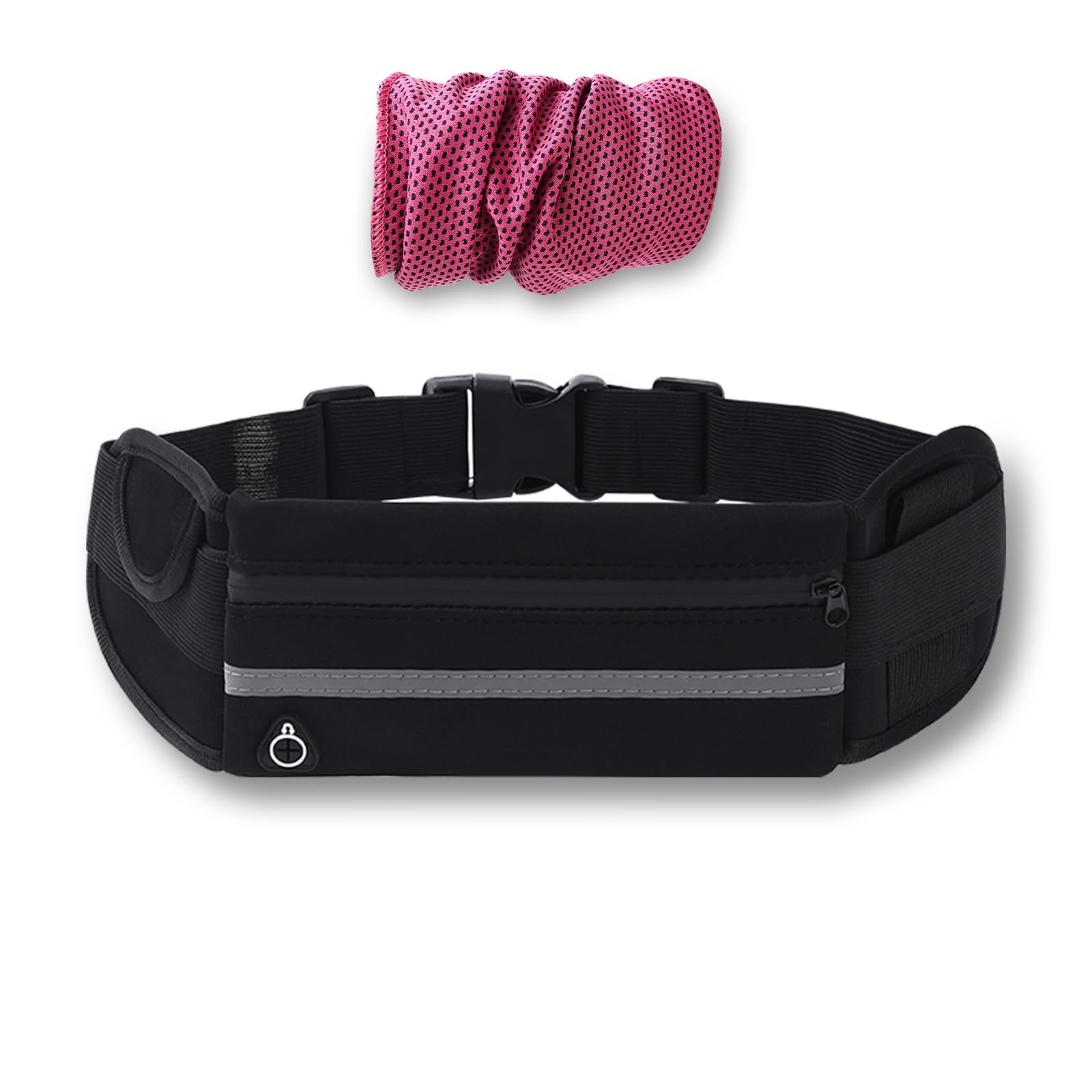 Photo 1 of ++3 PACK++Fvbber Running Belt Fanny Pack, Waist Pack for Women Men - Waterproof Workout Cycling Travel Belt with Reflective Strip, Headphone Hole and Adjustable Waistband (27"-48"), Fits Phone Keys, Black